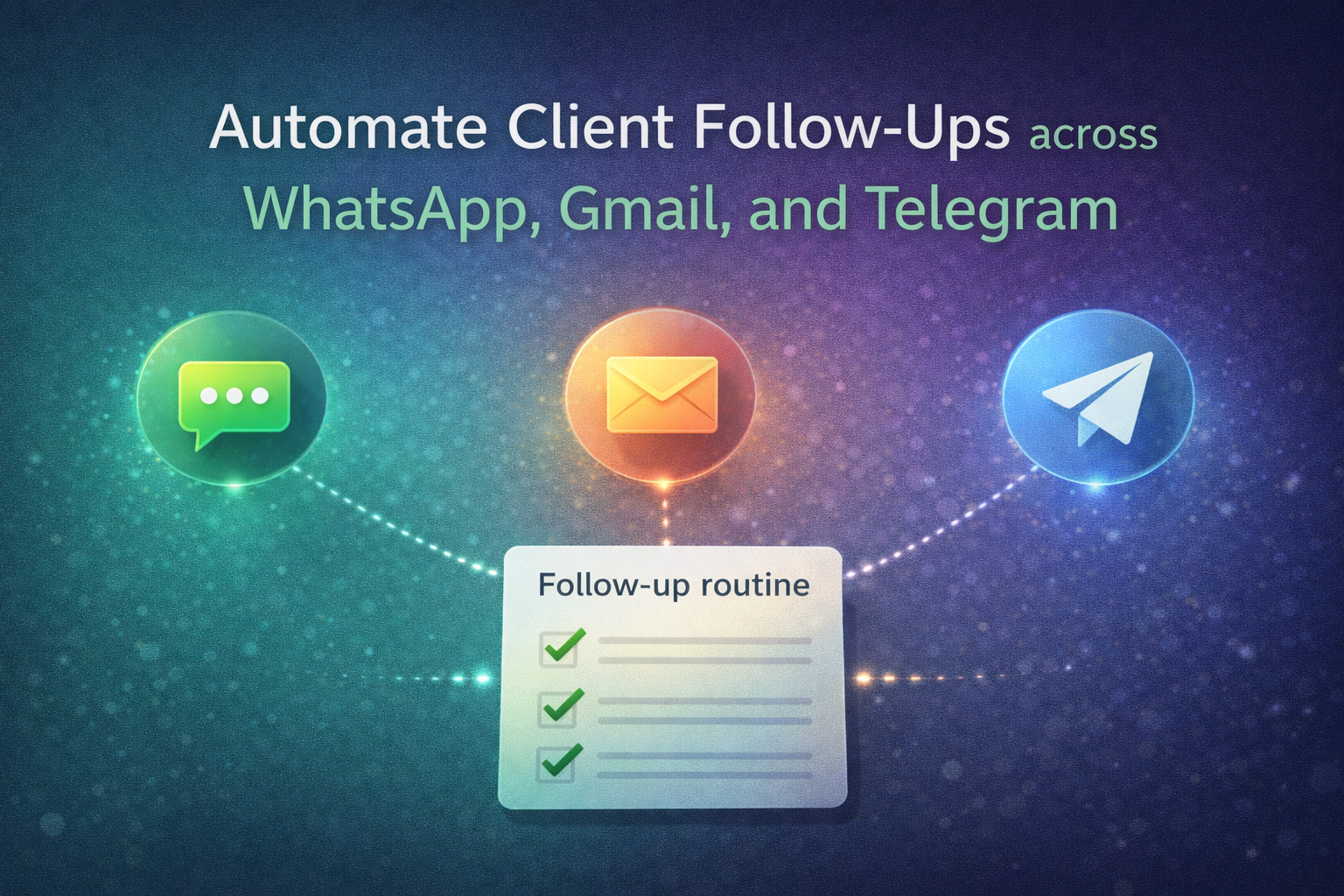 How to automate client follow-ups across WhatsApp, Gmail, and Telegram
